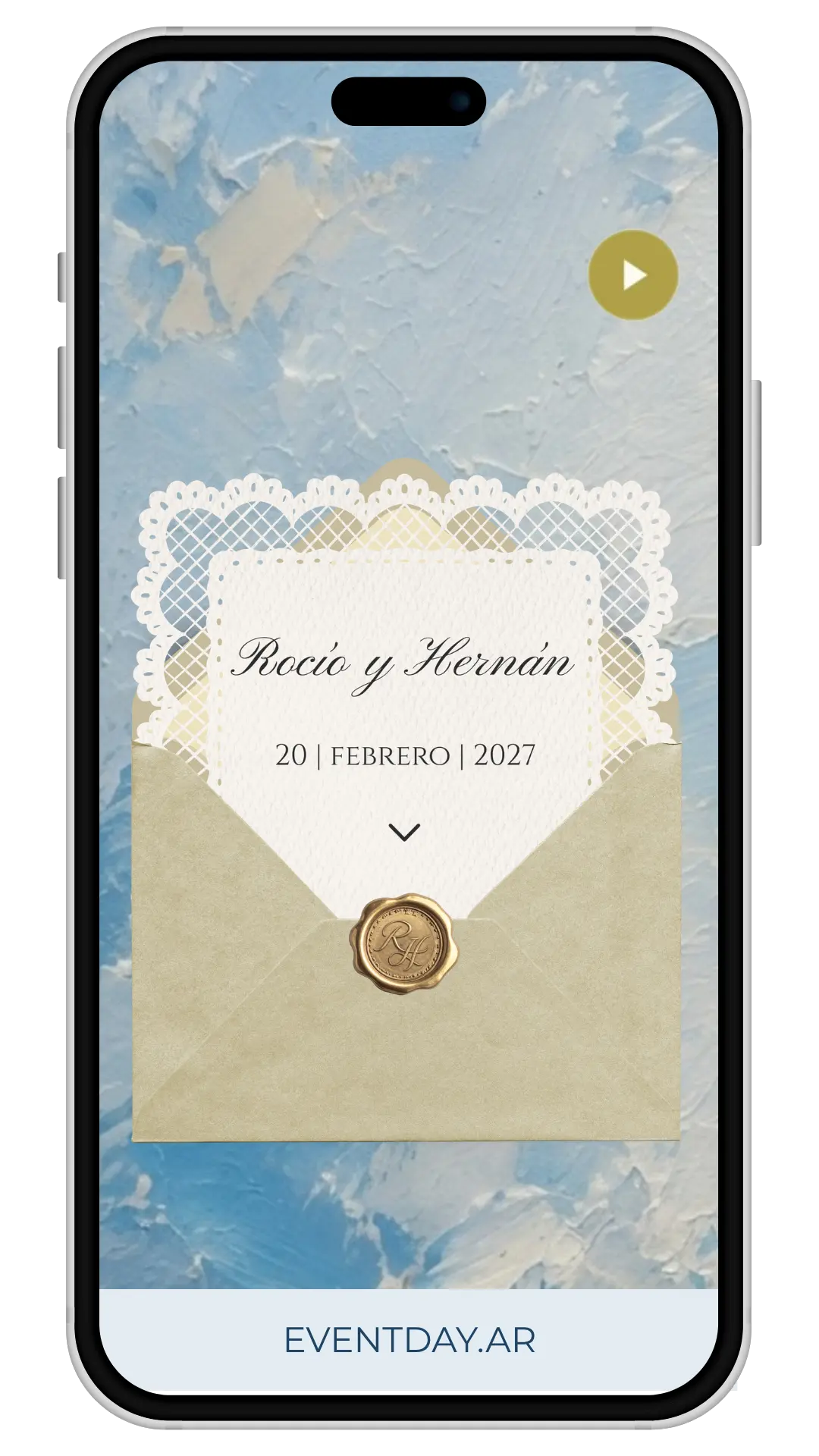 Modelo Verona de invitación digital para boda