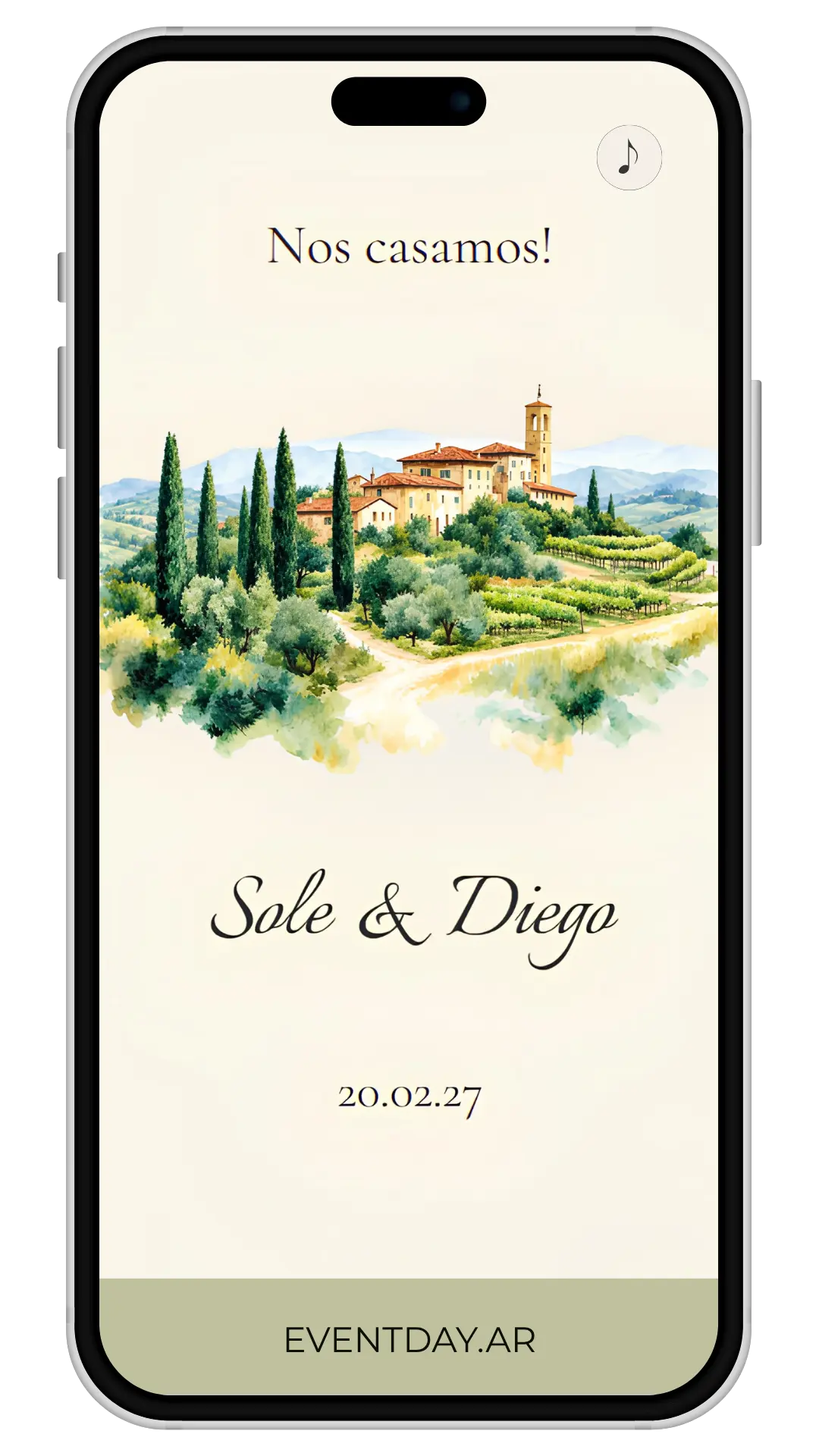 Invitación digital Tuscany para boda - EventDay